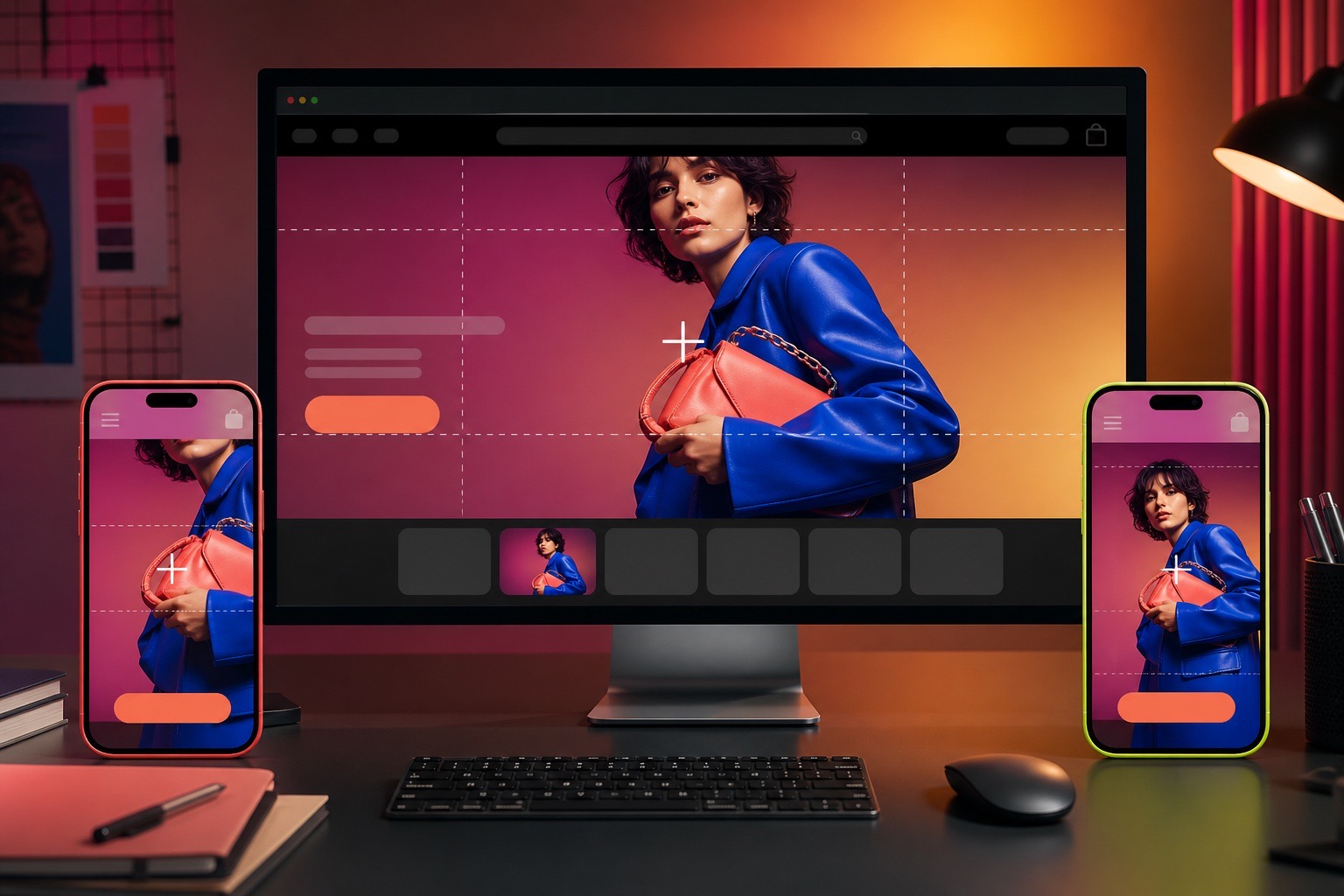 A landscape image adapting inside desktop, tablet, and mobile containers
